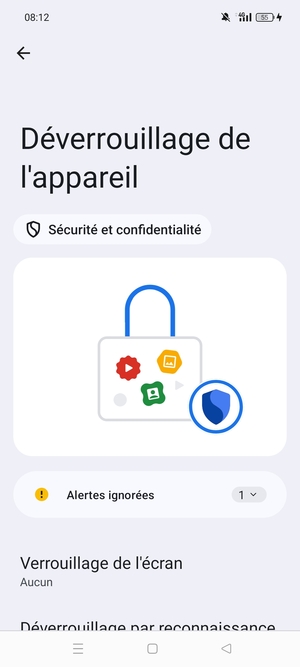 Sélectionnez Verrouillage de l'écran
