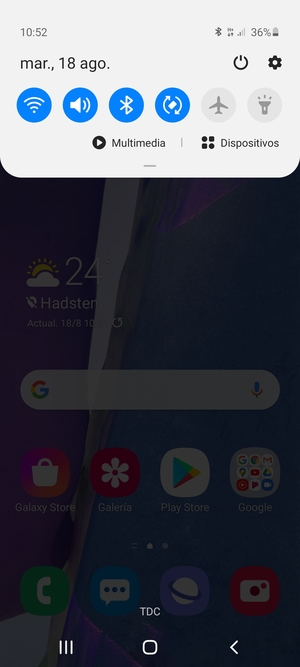 Deslice hacia abajo el menú superior de nuevo