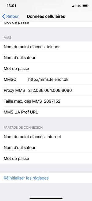 Faites défiler et sélectionnez Réinitialiser les réglages