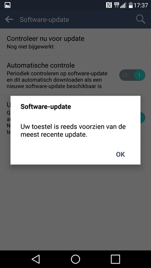Als uw telefoon up-to-date is, selecteert u OK