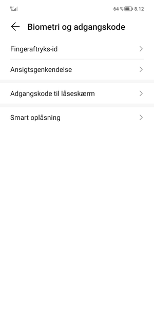 Vælg Adgangskode til låseskærm