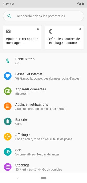 Sélectionnez Réseau et Internet