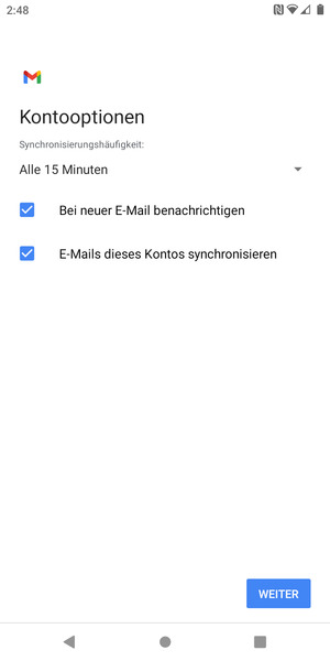 Wählen Sie WEITER