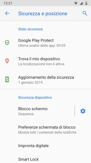 Il tuo telefono è ora protetto dal blocco schermo.
