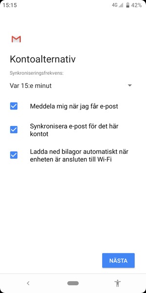 Välj NÄSTA