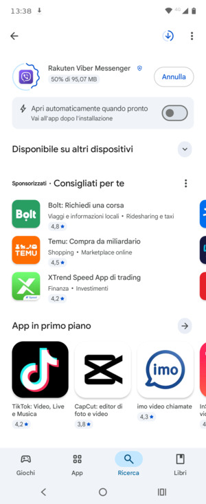 Attendi il completamento del processo di installazione