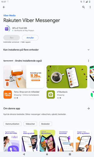 Afvent at installeringen er afsluttet