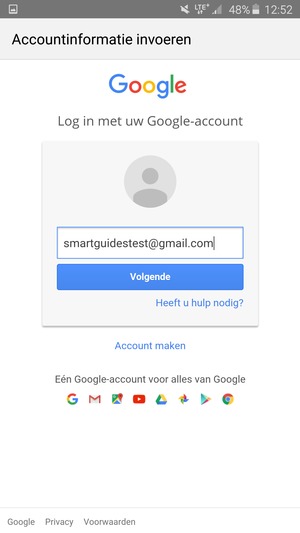 Selecteer Volgende