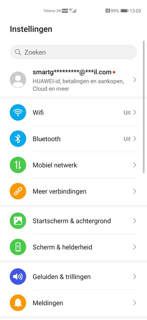 Selecteer Wifi