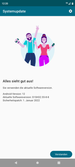 Falls Ihr Handy aktualisiert ist, wählen Sie Verstanden