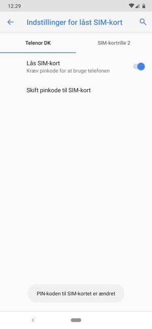 Din pinkode er nu ændret