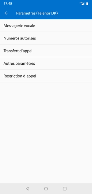 Sélectionnez Messagerie vocale