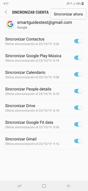 Seleccione Sincronizar ahora