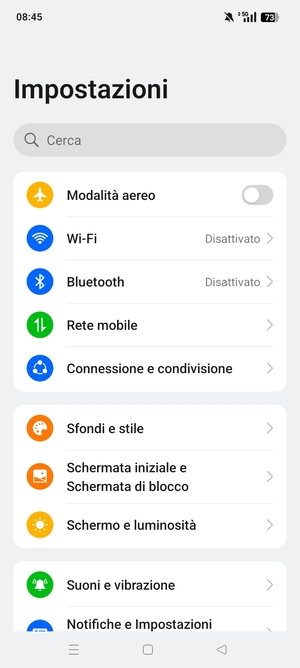 Seleziona Wi-Fi