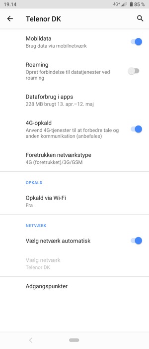 Vælg Foretrukken netværkstype