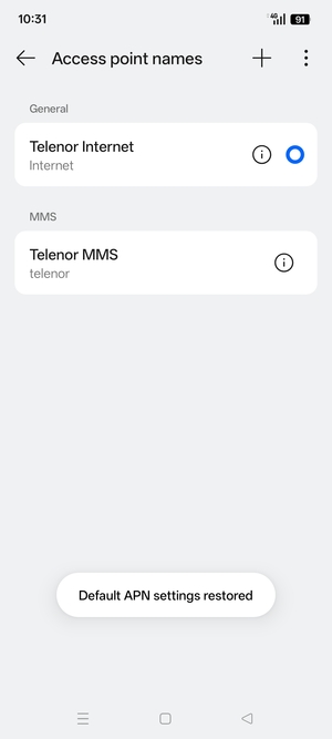 Select New APN