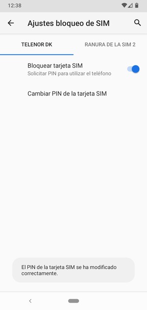 Su SIM PIN ha sido cambiado