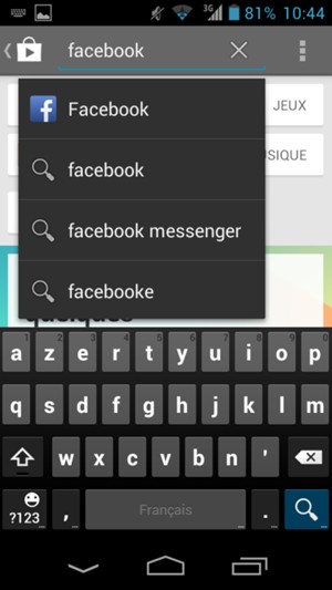 Saisissez le nom de l'appli et sélectionnez Rechercher