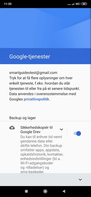 Vælg v-knappen