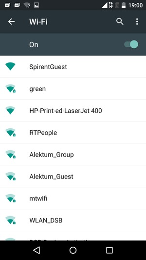 Select the wireless network you want to connect to