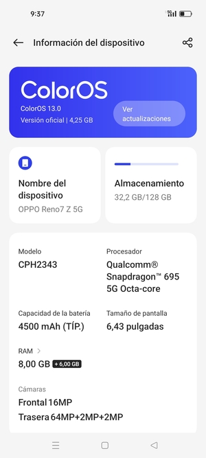 Seleccione ColorOS