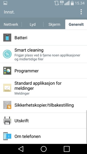Bla til og velg Om telefonen