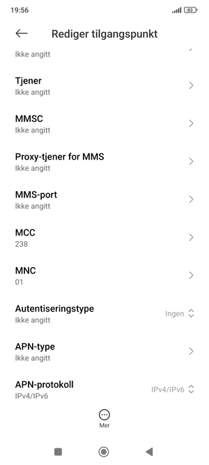 Bla ned og skriv inn MMS-informasjon