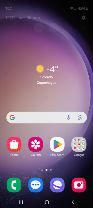 Deslice hacia abajo el menú superior