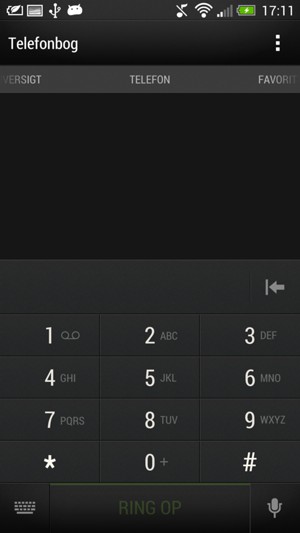 Tryk og hold 1-tallet nede