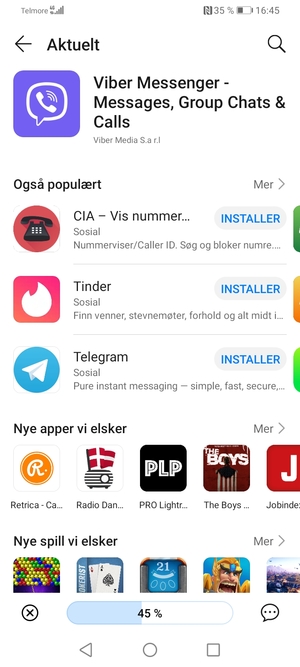 Vent til installasjonen er ferdig