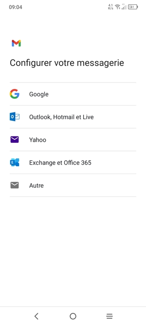 Sélectionnez Exchange et Office 365