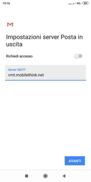 Disattiva Richiedi accesso e seleziona AVANTI