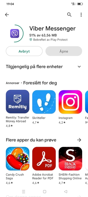 Vent til installasjonen er ferdig