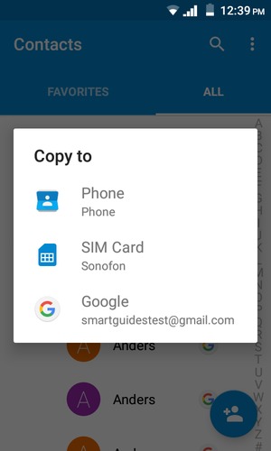 Select your Google account