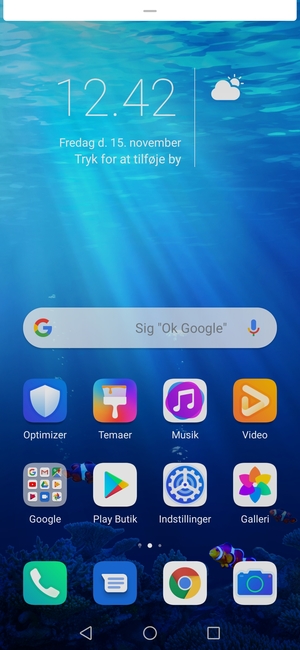 Aktiver topmenuen