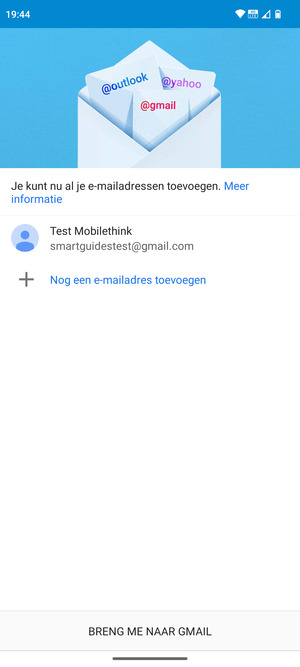 Selecteer BRENG ME NAAR GMAIL