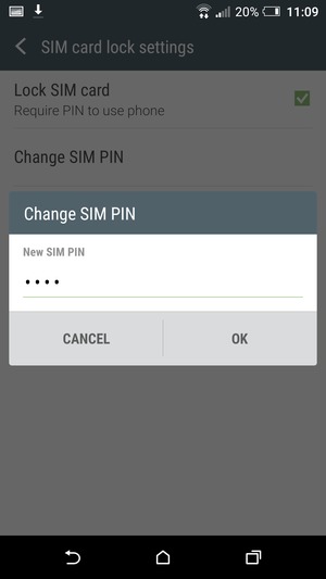Enter your New SIM PIN and select OK