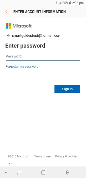 Enter your password and select Sign in