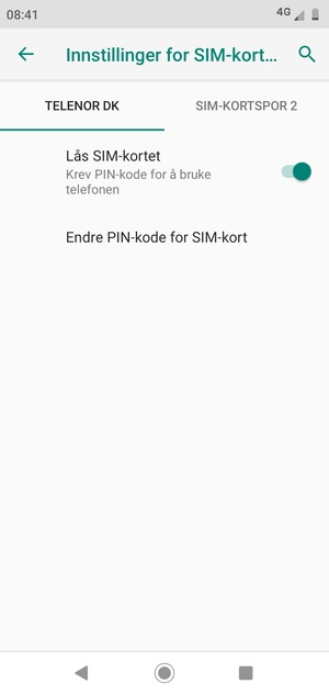 Velg Public og Endre PIN-kode for SIM-kort