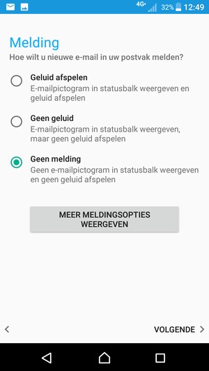 Selecteer uw voorkeursoptie en selecteer VOLGENDE