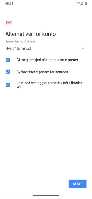 Velg NESTE