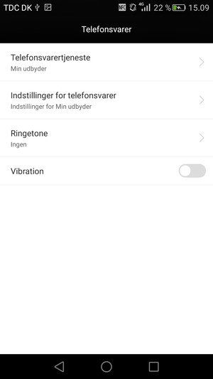Vælg Indstillinger for telefonsvarer