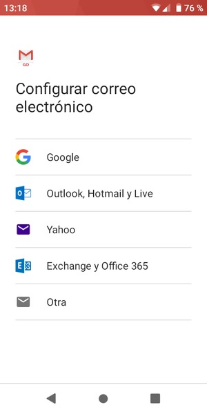Seleccione Outlook, Hotmail y Live