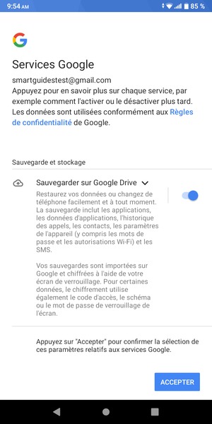 Sélectionnez ACCEPTER