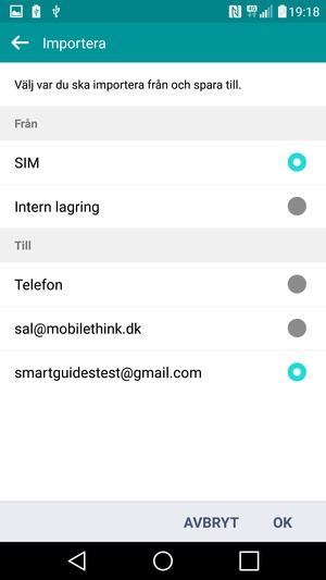 Välj SIM-kortet
