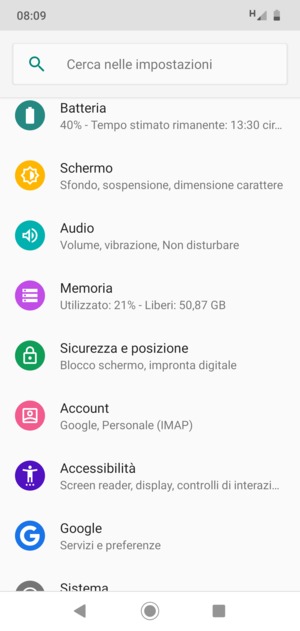 Scorri e seleziona Sicurezza e posizione