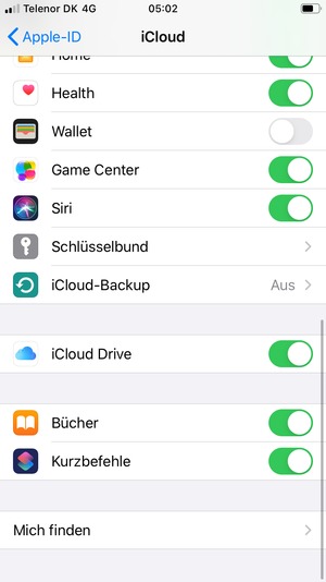 Scrollen Sie und wählen Sie iCloud-Backup