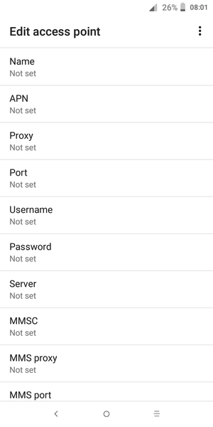 Enter MMS information