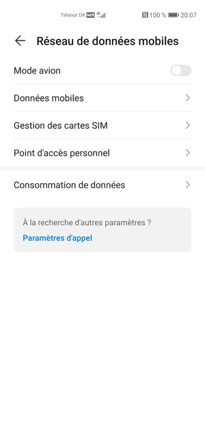 Sélectionnez Données mobiles