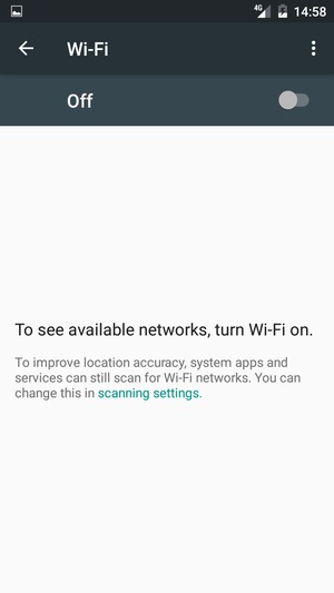 Turn on Wi-Fi